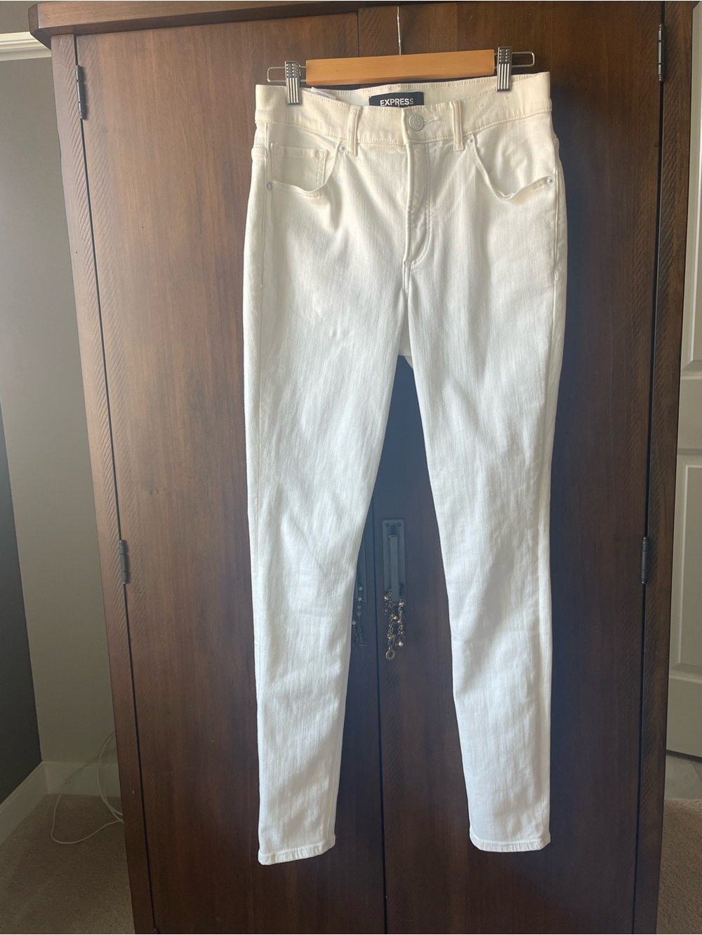 Express White High-Rise Stretch Legging Jeans